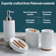 Plantex Polyresin  Bathroom Accessories Set Soap Dispenser/Toothbrush Holder/Tumbler Holder/Soap Dish - 4 Piece(922)