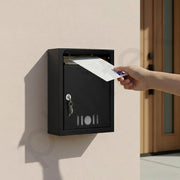 Plantex Letter Box/GI Steel Post Box/Suggestion Box for Office Use with Key Lock/Letter Box for Home gate/Mail Box (Black) - Wall Mount - A4 Size