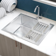 Plantex Guranteed 304 Grade Stainless Steel Kitchen Sink/Stainless Steel Kitchen Sink with 7 Years of Warranty by Plantex/Single Bowl Sink with All Fittings & Drain Rack (Silver Matt-24x18 Inches)