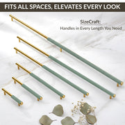 Plantex Stainless Steel & Aluminium Cabinet Handle/900mm Wardrobe Handle for Home/Cupboard Door Pull-Push Handles for Hotel/Office - Pack of 2 (DTC-3960, Green & Gold)