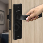 Plantex Heavy Duty Door Lock ÃƒÂ¢Ã¢â€šÂ¬Ã¢â‚¬Å“ Bathroom Door Lock/Mortise 8inch Keyless Plate Handle Set for Home/Bathroom/Store Room/Balcony/Office with Baby Latch (8107, Z-Black)