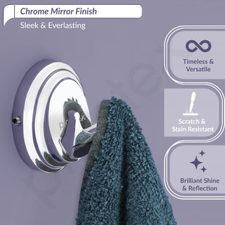 Plantex 304 Grade Stainless Steel Robe Hook for Bathroom/Cloth Hanger for Wall/Hooks for Clothes Hanging - Cubic (Chrome)