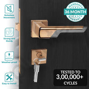 Plantex Premium Door Lock with 3 Years of Warranty/Main Door Lock for Home/Mortise Lock Set for Home (7093 - Pvd Choco & Satin Black Matt)