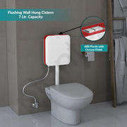 Plantex Flush Tank for Toilet/7 LTR Water Capacity Flushing Cistern/Polypropylene Slim Dual Tone Toilet Flush Tank - Pack of 1 (Red and White)