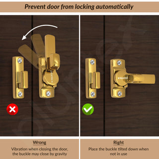 Plantex Door Latch for Balcony/Bathroom/Bedroom/Garden/Sliding Gate - Flip Lock/Chitkani/Back Stopper - (PVD Gold)