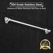 Plantex Towel Rod for Bathroom/304 Grade Stainless Steel Towel Bar/Towel Stand/24 Inch Towel Hanger/Bathroom Accessories - Pack of 1 (PM-2402, Chrome)