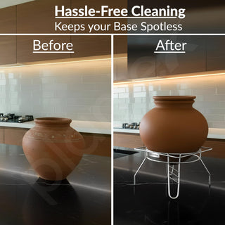 Plantex Heavy Stainless Steel Plant Pot Stand - Planter Stand - Matka Stand Chrome Plated