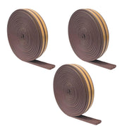 Plantex Window Seal Tape for Perimeter/Door Strip/DIY 3M Self Adhesive/Soundproof & Weatherproof Strip - Pack of 3 (E Shape, 18Feet, Brown)