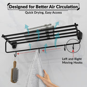 Plantex Towel Rack for Bathroom/304 Grade Stainless Steel Towel Stand/24 Inch Towel Hanger/Towel Holder/Bathroom Accessories - Pack of 1 (PMB-2401, Z-Black)