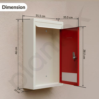 Plantex All in 1 Multipurpose Big Size Letter/Complaint/Suggestion/Donation Box With Lock - Table Top or Wall Mount (Red & Ivory)