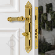 Plantex Heavy-Duty Door Lock Set - Main Door Lock Handle Set/ 6-Lever Lock Mechanism with 3 Years of Warranty/Mortise Lock with 3 Keys, Brass Lock Body & Cylinder(596 - Gold)