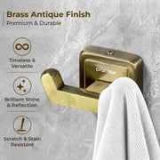 Plantex 304 Grade Stainless Steel Robe Hook/Napkin Hanger/Hook for Hanging Towel in Bathroom/Living Room - Decan (Brass Antique)
