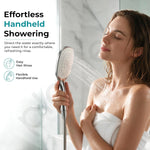 Plantex ABS Hand Shower for Bath/Self Cleaning Hand Shower/Rectangle Shower Head for Home & Hotel/Handheld Shower Without Hose Pipe - (Chrome, H326)