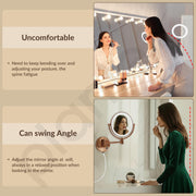 Plantex Brass and 304 Stainless-Steel Magnifying Mirror with LED/Makeup Mirror with Light/Zoom Mirror- 5x/1x Magnification (8 Inch-Rose Gold/Wall Mount)