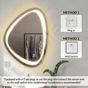 Plantex LED Bathroom Mirror with 3 Tone/Designer Mirror for Living Room/Bedroom/Dressing Room - Triangle Shape (HM-001, 18 X 24 Inch)