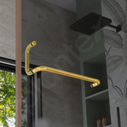 Plantex Shower Door Handle/Stainless Steel Towel Bar Combination/Towel Holder for Glass Shower Door and Bath Door Pull Handle - Pack of 1 (Brass Antique)