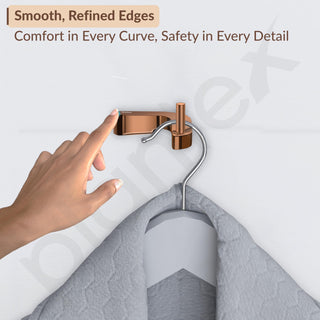 Plantex Smero Pure Brass Made Robe Hook for Bathroom/Cloth Hanger for Wall/Hooks for Clothes Hanging - Smart (PVD Rose Gold)