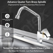 Plantex Pure Brass Sink Tap for Kitchen with 360Ãƒâ€šÃ‚Â° Swivel Spout/Kitchen Sink Tap with Water Saving Aerator-7 Year Warranty (PRI-313-Mirror-Chrome Finish)