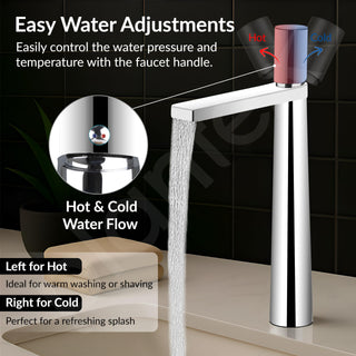 Plantex Pure Brass Basin Mixer Tap Hot & Cold/Single Lever Pillar Cock Water Tap for Wash Basin/Deck Mount - (7880-Chrome)