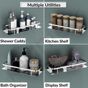 Plantex 304 Grade Stainless Steel Bathroom Shelf for Wall/Storage Shelves for Kitchen/Wall Mounted Bathroom Organizer -(15X5 Inches Chrome Finish)