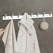 Plantex Wall Hooks for Hanging Cloth/Stainless Steel Towel Hangers/Bathroom Robe Hooks/Door Hangers/Round Wall Hook/Hook Rail for Hanging Keys - 8 Hooks (Pack of 3, Chrome)