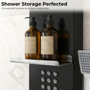 Plantex Shower Panel/6 in 1 Shower System/304 Grade Stainless Steel Rainfall Showerhead with Handshower for Bathroom/Tub Spout/Body Massage Spray With Hot &cold Mixer-(1016, Black)