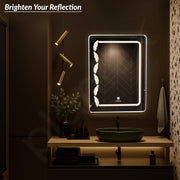 Plantex LED Bathroom Mirror with 3 Tone/Designer Mirror for Living Room/Bedroom/Dressing Room - Rectangle Shape (18 X 24 Inch)