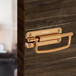 Plantex Door Stopper/5 Inch Baby Latch Kadi/Door Latch for Bathroom/Door Lock for Home/Office Doors - Pack of 2 (Rose Gold)
