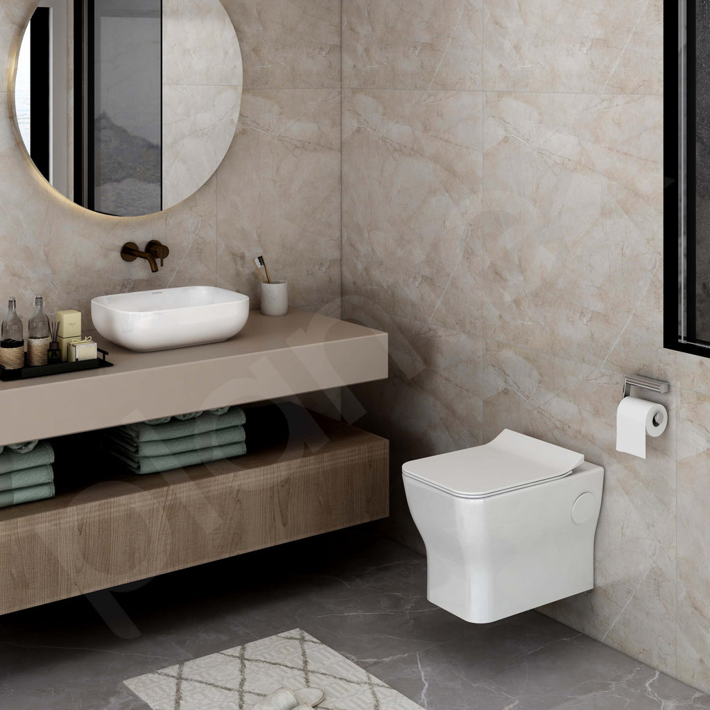 Plantex Ceramic Bathroom White Commode and Wash Basin Set/Rim Washdown ...