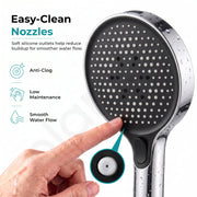 Plantex Hand Shower for Bath/4 Mode Multifunctional Shower/5-Inch ABS Plastic Silicone Handheld Shower/Easy Mode Switching – (Chrome, H615)