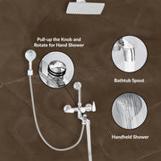 Plantex Wall Mixer for Bathroom 3 in 1 with Water Saving Aerator/Mixer Tap for Bathroom With L-Bend Provision for Overhead Shower and Hand Shower-7 Year Warranty- (LEA-719-Chrome)
