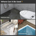 Plantex 304 Grade Stainless Steel Tile Insert Shower Drain Channel/12x4 Inches Waste Water Floor Drain/Invisible Shower Drain Channel with Cockroach Trap - (BH-4104, Chrome)