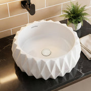 Plantex Ceramic Tabletop Round Washbasin for Bathroom/Countertop Bathroom Sink/Bathroom Wash Basin with 10 Years Glaze Warranty by Plantex (White - 15 x 15 x 6 Inch)