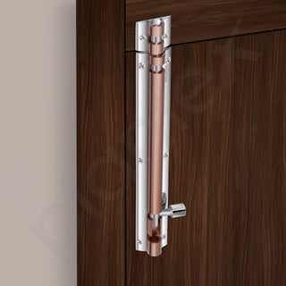 Plantex Heavy Duty 8-inch Joint-Less Tower Bolt for Wooden and PVC Doors for Home Main Door/Bathroom/Windows/Wardrobe - Pack of 2 (703, Rose Gold and Chrome)