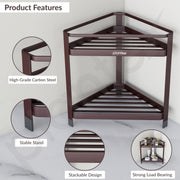 Plantex Bathroom Organiser Stand/Carbon Steel Bathroom Corner Shelf/2 Tier Corner Freestanding Shelf/Multipurpose Rack for Home - Pack of 1 (Brown)