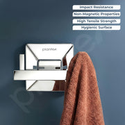 Plantex 304 Grade Stainless Steel Robe Hook/Cloth-Towel Hanger/Door Hanger-Hook/Bathroom Accessories - Pack of 1, Squaro (Chrome)