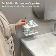 Plantex Acrylic Tooth Brush/Tumbler Holder/Stand for Bathroom Accessories - (White)