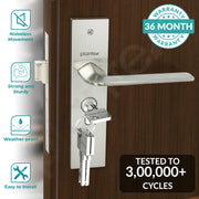Plantex Door Lock for Main Door/6-Lever Lock Mechanism with 3 Years of Warranty by plantex/Mortise Door Lock Handle Set with 3 Keys, Brass Lock Body & Cylinder (8105-Matt)