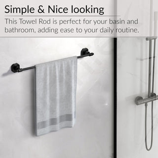 Plantex 304 Grade Stainless Steel Towel Rod/Towel Rack for Bathroom/Towel Bar/Hanger/Stand/Bathroom Accessories - Nipron (24 Inch - Black)