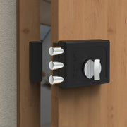 Plantex Heavy Duty Tri Bolt Lock with Key & Knob for Main Door/Suitable on Single Door for Home/Office/Hotel - (Z-Black)