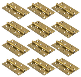 Plantex Door Hinges 4 inch x 14 Gauge/1.8 mm Thickness Home/Office/Hotel/Hinges for Main Door/Soft Movement Door Hinges/Kabza - Pack of 12 (Brass Antique)