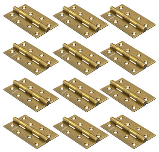 Plantex Heavy Duty Stainless Steel Door Butt Hinges 4 inch x 14 Gauge/2 mm Thickness Home/Office/Hotel for Main Door/Bedroom/Kitchen/Bathroom - Pack of 12 (Brass Antique)