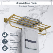 Plantex 304 Grade Stainless Steel 24 inch Towel Rack/Towel Stand/Towel Bar/Towel Hanger for Bathroom/Bathroom Accessories - Parv (Brass Antique)