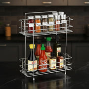Plantex Stainless Steel Kitchen Rack Stand/2-Tier Spice Rack For Kitchen Storage/Multipurpose Masala Stand for Kitchen