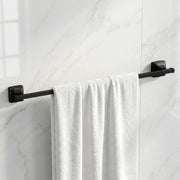 Plantex 304 Grade Stainless Steel 24 inch Towel Hanger for Bathroom/Single Towel Rod/Towel Bar/Bathroom Accessories - Squaro (Black)