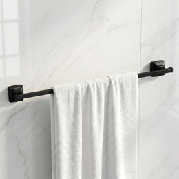Plantex 304 Grade Stainless Steel 24 inch Towel Hanger for Bathroom/Single Towel Rod/Towel Bar/Bathroom Accessories - Squaro (Black)