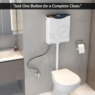 Plantex Flush Tank for Toilet with 10 Ltr Water Capacity/Single Flushing Cistern for Bathroom/Polypropylene Toilet Flush Tank - Pack of 1 (Boss, Navy Blue & White)