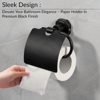 Plantex 304 Grade Stainless Steel Toilet Paper Holder for Bathroom/Toilet Paper Roll Stand/Tissue Holder/Bathroom Accessories - Nipron (Black)