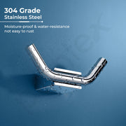 Plantex Robe Hook for Bathroom/304 Grade Stainless Steel Towel Hook/Cloth Hanger/Bathroom Accessories - Pack of 1 (Regent, Chrome)