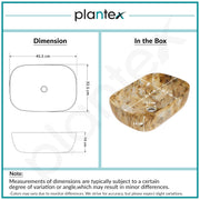 Plantex Basin for Bathroom/Ceramic Table Top/Counter Top Wash Basin (Alpha -NS-137, 18 x 13 x 5.5 Inch)